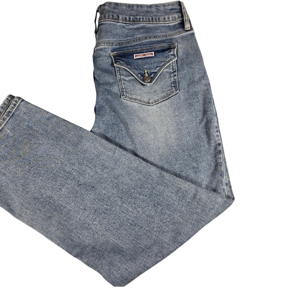 Hudson Los Angeles Women 14 Light Wash Flap Pocket Straight Leg Jeans Blue - Picture 4 of 9